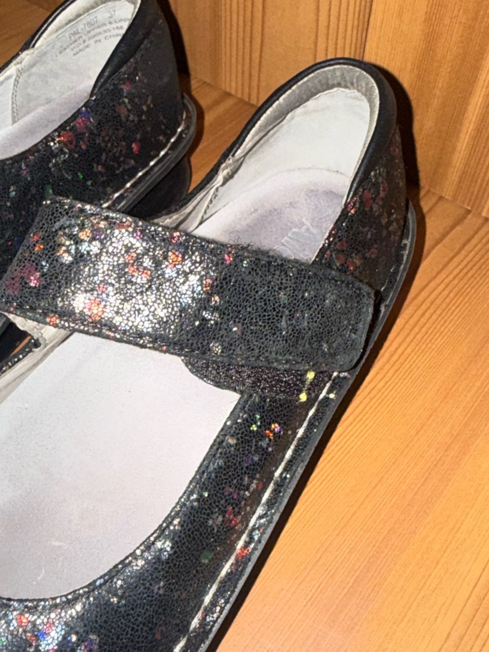 Alegria Black Multicolor Sparkle Mary Jane Flats - Picture 9 of 13